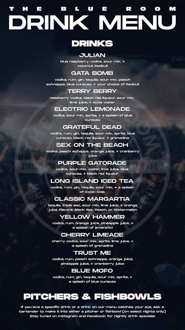 DRINK MENU | The Blue Room